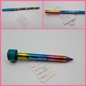 VTG BIC Lisa Frank Colored Pens Lot Stamp Heads Square Doods BIC Still Have Ink